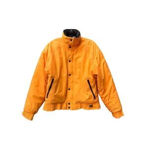 Vintage 80s 90s Skiwear Outerwear Bright Neon White Stag Puffer Jacket Coat